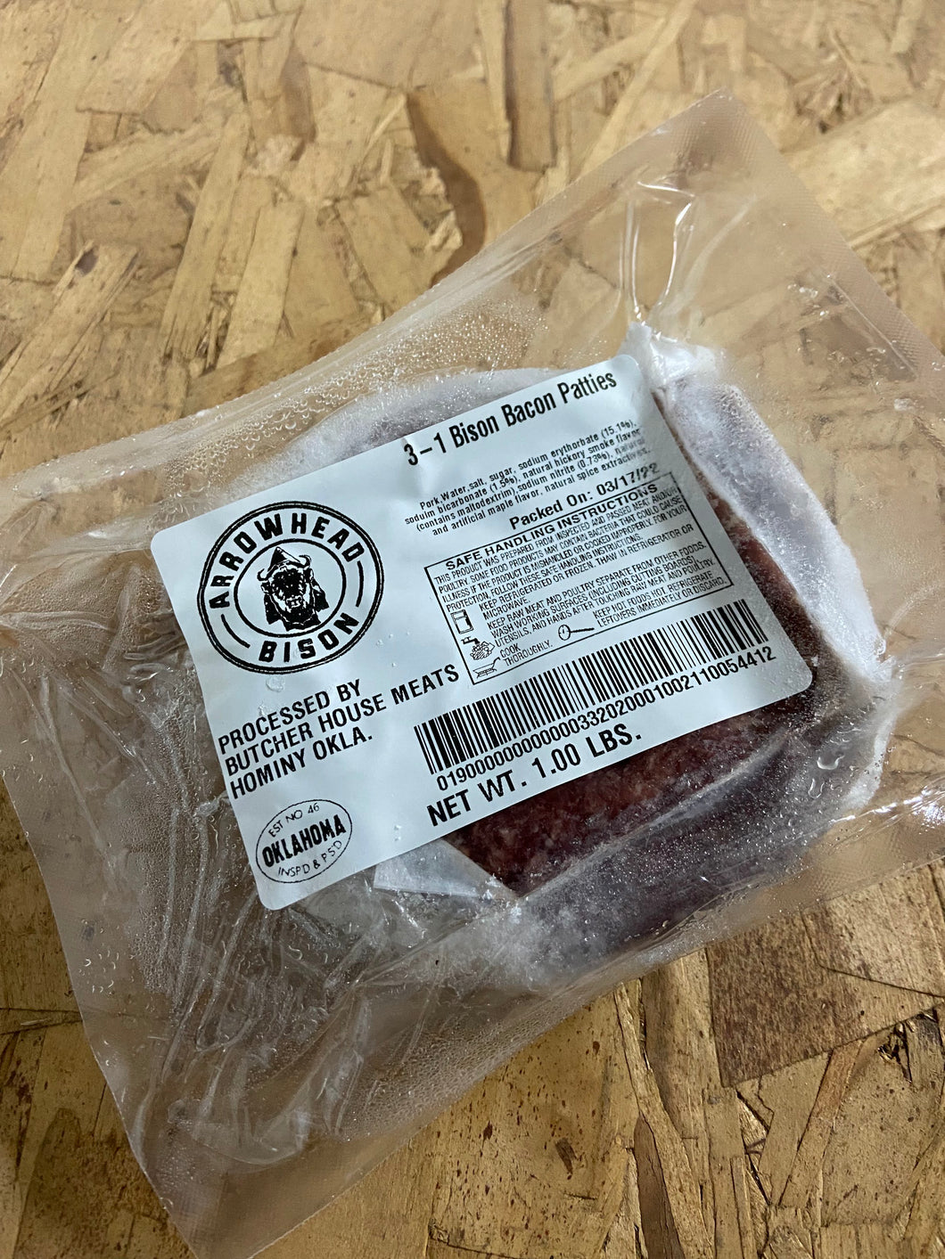 Bison Bacon Patties - 1/3 LB